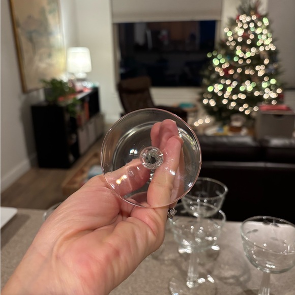 Vintage Libbey Rock Sharp Etched  Clear Sherbet Glasses Champagne Coupes Set 6 - Picture 6 of 8